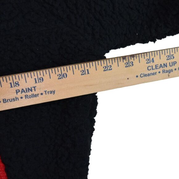 TOMMY HILFIGER Sport Womens 1/4 Snap Sherpa Sweater Medium Black Pullover Crop - Picture 4 of 7